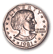 This is an image of the Susan B Anthony dollar coin.